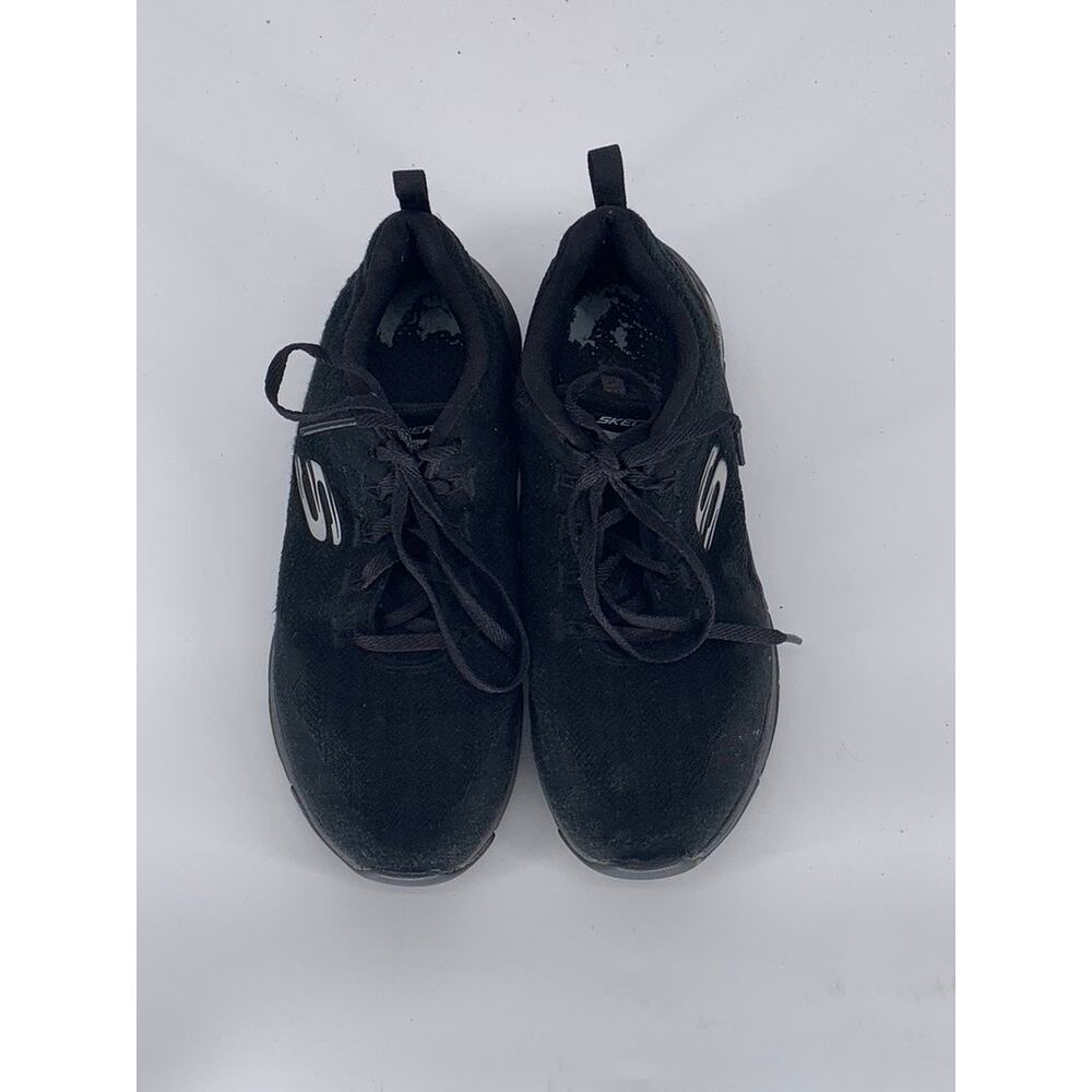 SKECHERS Women's Black Arch-Fit Lightweight Lace-Up Active Sneakers SZ 8